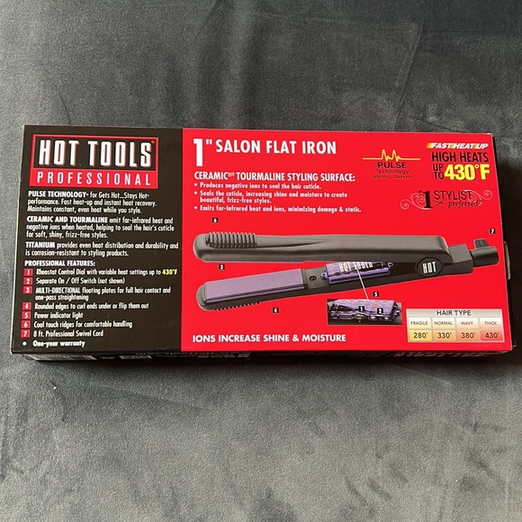 Hot Tools Professional 1” Salon Flat Iron - Picture 2 of 2